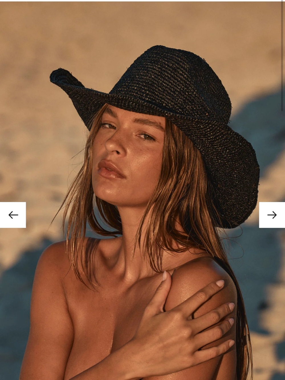 Monday Swimwear Black Straw Cowboy Hat - Exuma Hat NWT - Picture 1 of 4